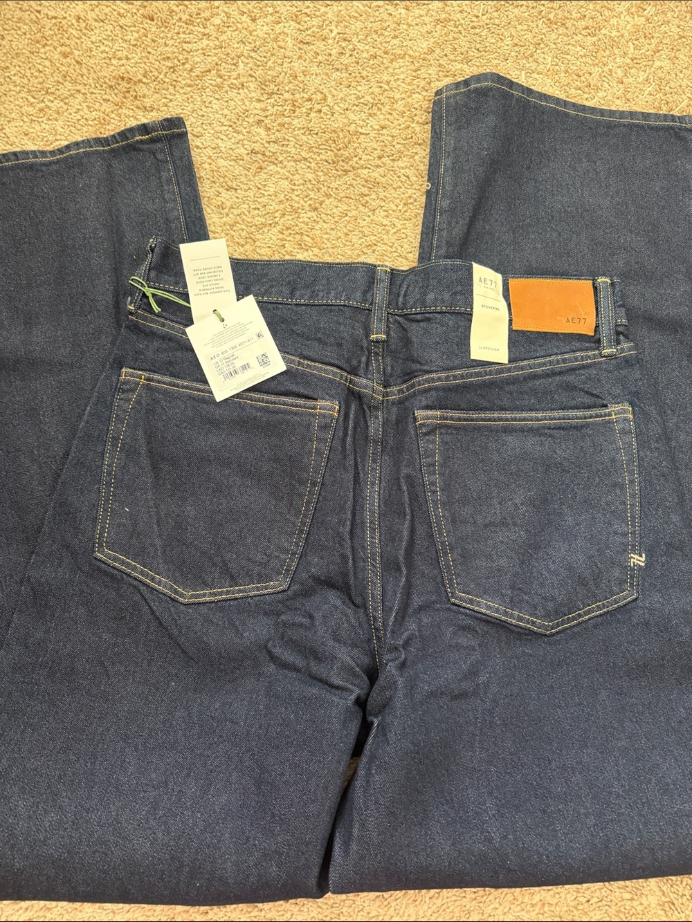 American eagle stovepipe jeans dark wash sz 12 nwt